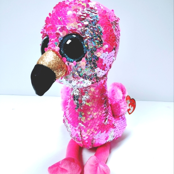 Ty Flippables Pinky the sequined Pink 13" Flamingo Collectible Toy - Picture 5 of 11